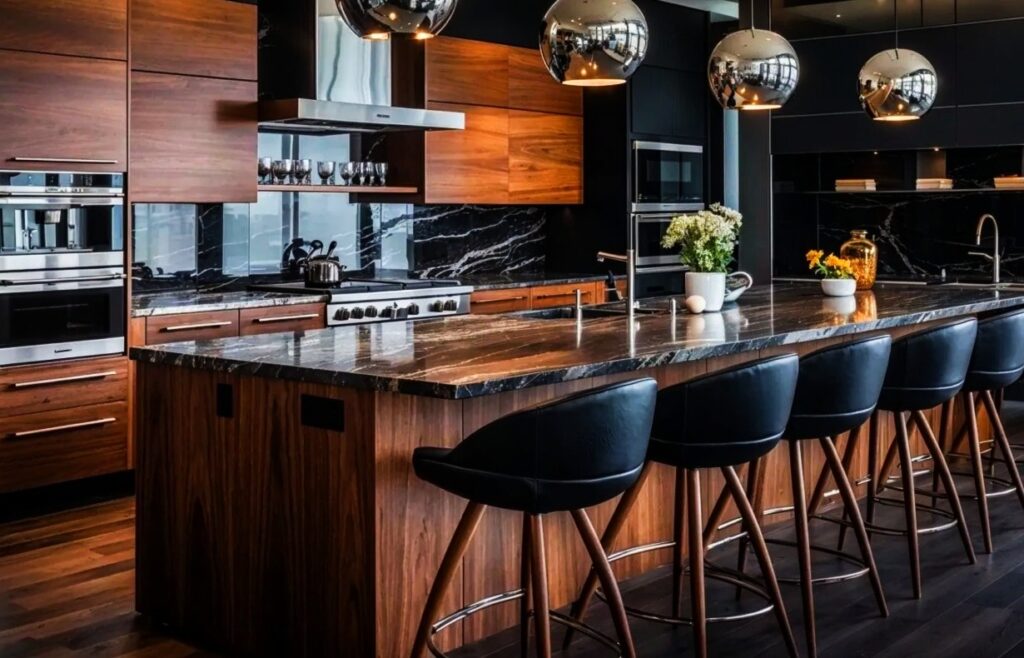 in this image the luxury, modern smart kitchen at smart home Smart & Stylish Kitchen Design