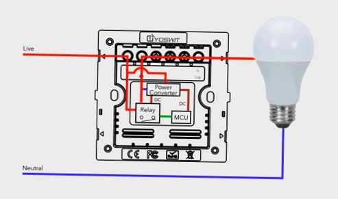 connecting of smart light switch