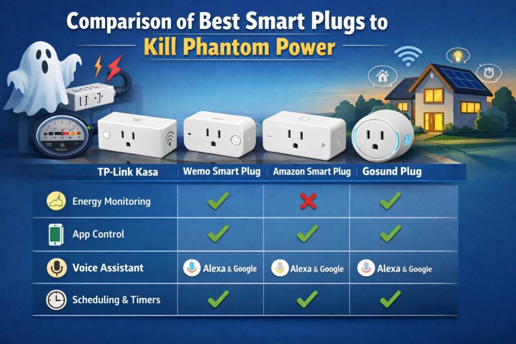 Comparison of Best Smart Plugs to Kill Phantom Power Energy Saving Devices