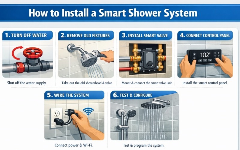 How to Install Smart Shower Systems