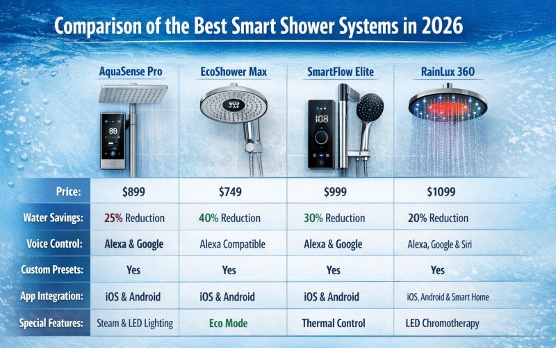 Comparison of the Best Smart Shower System in  2026