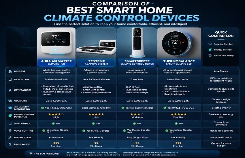 Comparison of Best Smart Home Climate Control Devices