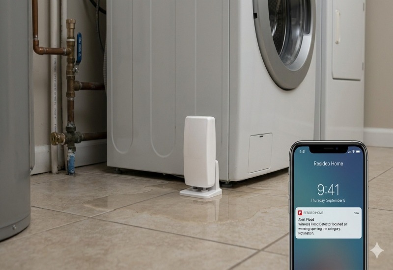 Resideo 5800FLOOD Wireless Flood Detector
Best for existing Honeywell/Resideo security system owners