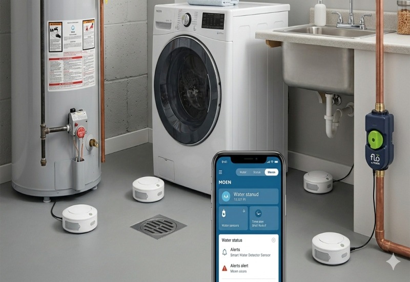 Flo by Moen Smart Water Detector Sensors
Best targeted spot protection without the big investment